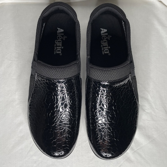 Alegria Duette Flourish Clog Slip On Black Patent Leather 40 Wide - Picture 7 of 10